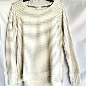 Danskin Striped Sweatshirt with Asymmetrical Hem